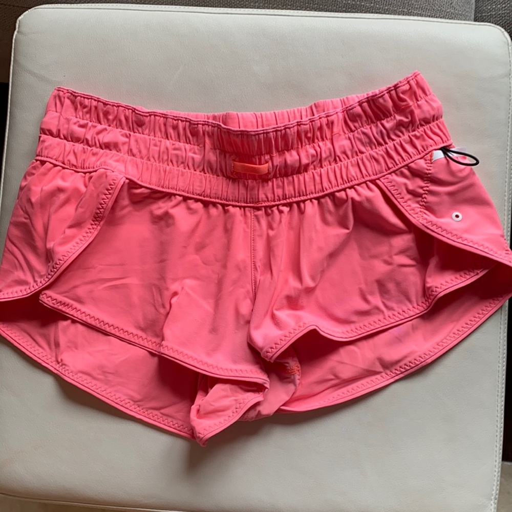 Coral pink Lululemon shorts